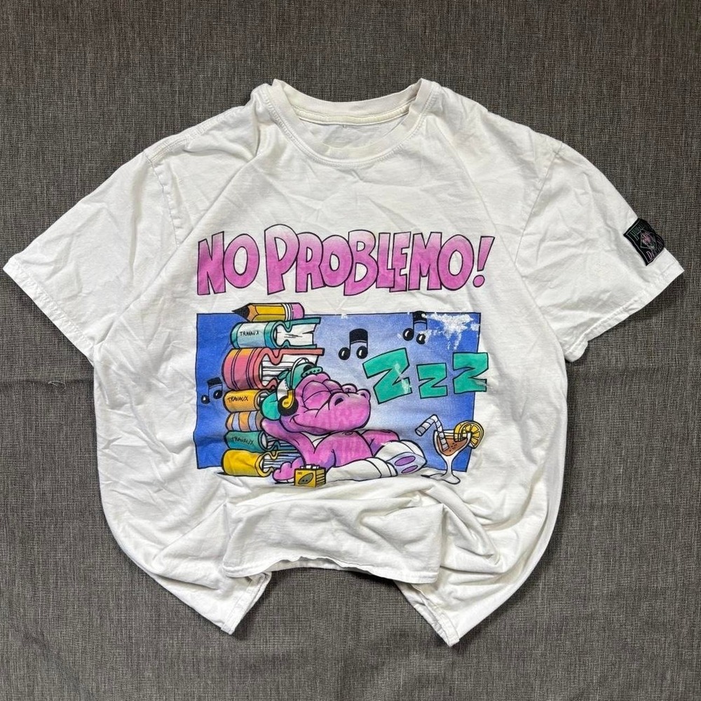 Vintage 90s No Problemo white cotton tee